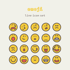 Fototapeta premium emoji vector icon set illustration