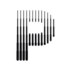 Letter P Logo with Abstract Line Pattern
