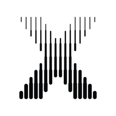 Letter X Logo with Abstract Line Pattern