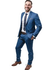 Success business manager in white background