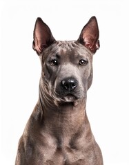 タイ・リッジバック・ドッグのポートレート（Thai Ridgeback Dog portrait on white background）
