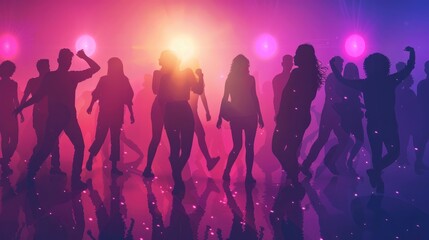 concept of people dancing nightlife in concert