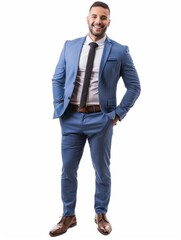 Success business manager in white background