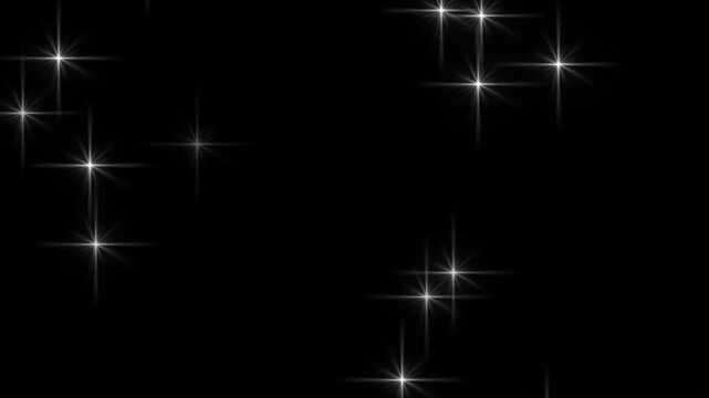 sparkle stars silver background christmas holiday, Colorful blinking stars on black background,
 Beautiful loop flickering falling gold stars particles on black background. falling sparkling stars.