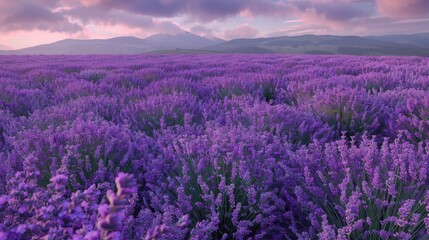 Fototapeta premium A field of lavender in full bloom.