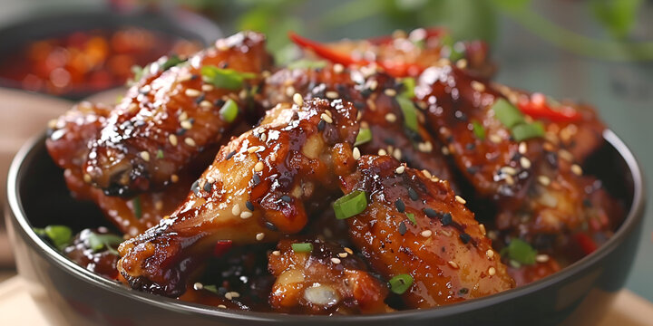 Spicy chicken wings tasty food meal

