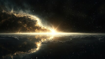 Fototapeta premium A dramatic image of an interstellar cityscape,