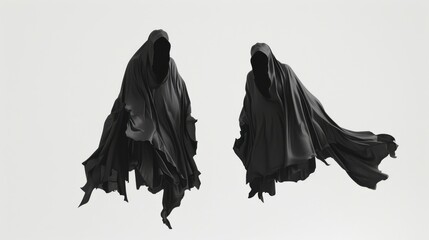 Floating Hooded Figures