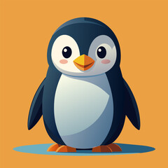 cute penguin, vector illustration flat 2