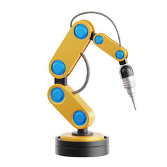 Industrial Robotic arm 3D Icon Illustration