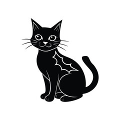 Halloween cat silhouette with white background