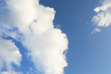 Picturesque view of blue sky with fluffy clouds