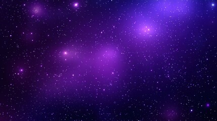 Starry Violet Night Sky, Galaxy Vector Illustration with Flat Design and Simple Aesthetics, Emphasizing Purple Palette and High Resolution Clarity