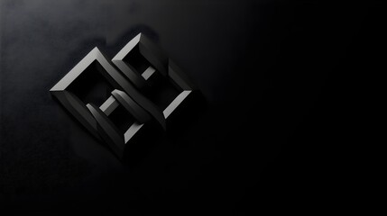 Obraz premium Monochrome company logo with stylized letterforms, balanced symmetry, and high contrast, ensuring legibility from small favicon to billboard size