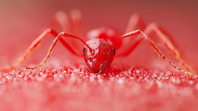 Extreme closeup of a fire ant bite, severe pain, inflamed skin with visible bite marks, high-detail reaction