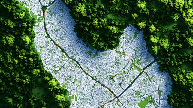 Detailed city map with clear labels and street names, designed to stay sharp and readable at all zoom levels on any device, focusing on a modern metropolis layout