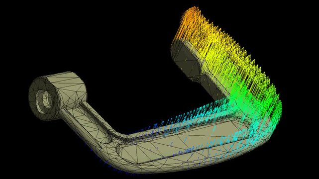 Mechanic simulation engineering - Stress and breakpoint analysis of clip under force and moment conditions