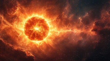 Obraz premium Fiery Star in the Galaxy.