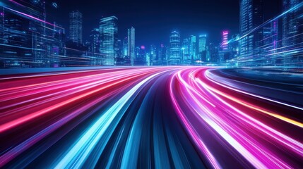 Obraz premium Speeding through the City Lights.