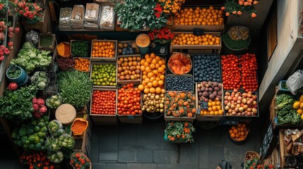 Fresh Produce Stall at a Farmers Market.