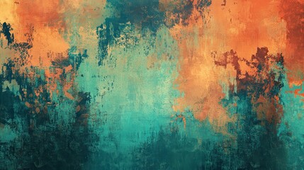 Obraz premium Abstract Green and Orange Texture Background.