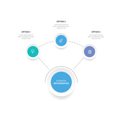 Design template infographic vector with 3 step diagram and circle concept can be used for workflow, business information, presentation data and web graphic design 