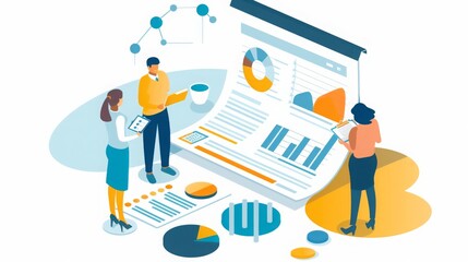image of retirement portfolio , photo of couple and financial advisor , visual of document review
