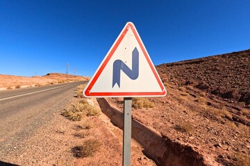 Triangle Double Bend Ahead Road Sign