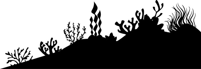 bottom of the sea silhouette isolated vector © Malindu
