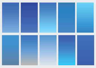 Collection of blue sky gradients background