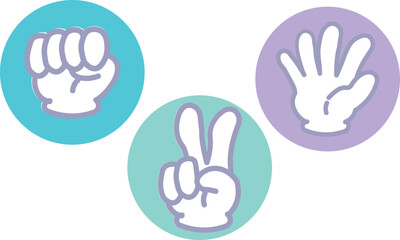 手のイラスト　じゃんけん　 グーチョキパー