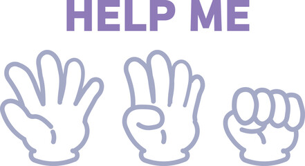 助けを求めるハンドサインのイラスト