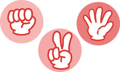 Obraz premium 手のイラスト じゃんけん グーチョキパー