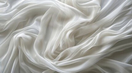Fototapeta premium A smooth white cloth with delicate, undulating waves, offering a soft and peaceful abstract backdrop.