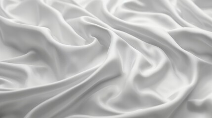 Fototapeta premium A smooth white cloth with delicate, undulating waves, offering a soft and peaceful abstract backdrop.