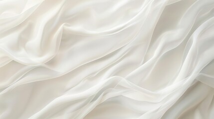 Fototapeta premium A soft, white fabric background with delicate waves, offering a soothing and abstract visual experience.