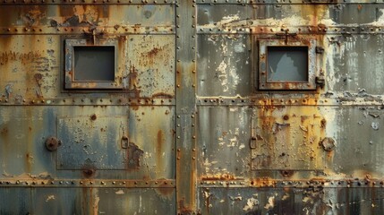 Naklejka premium Abandoned factory wall with rust and decay.