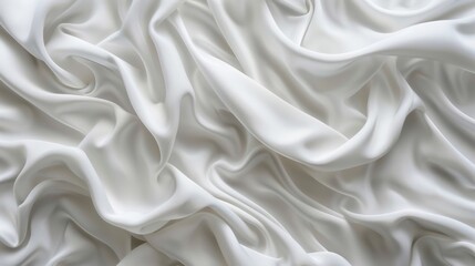 Fototapeta premium Abstract waves in a white cloth background, capturing the fluidity and softness of fabric in motion.