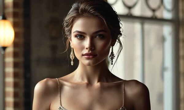 beautiful girl model with simple pose