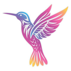 logo of Flaying hummingbird Bird Colorful vector Style. colibri icon