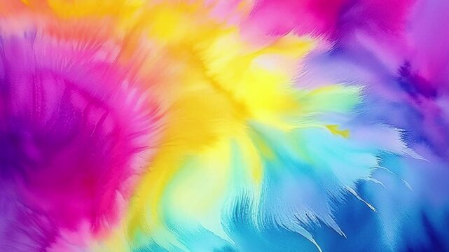 Tie dye background with a colorful swirl design animation