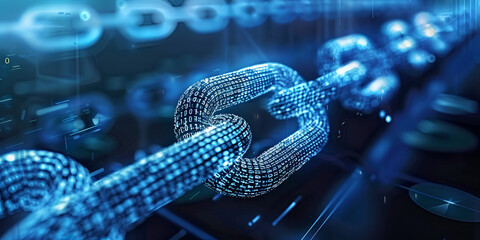 Blockchain basics blue technological background,  Digital Blockchain: The Future of Secure Data Networks,Blockchain  ledger securely records transactions in blocksblue tech data tamper-proof 