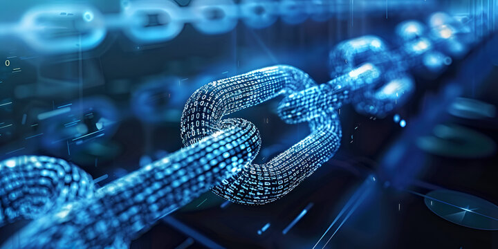 Blockchain basics blue technological background,  Digital Blockchain: The Future of Secure Data Networks,Blockchain  ledger securely records transactions in blocksblue tech data tamper-proof 