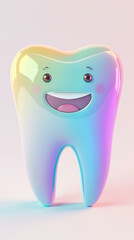 tooth cartoon happy tooth cute smile dental dentistry clean character kids colorful 3d gradient fun healthcare