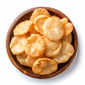a bowl of fried food on a white surface