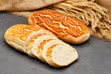 Freshly baked tiger bread loaf with crispy golden crust, perfect for sandwiches and toast