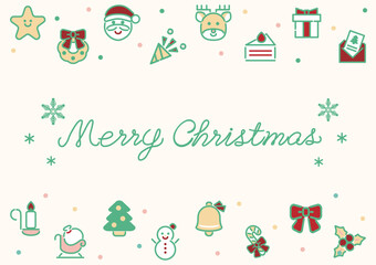 クリスマス　フレーム　背景　アイコン　ピクトグラム　かわいい　デザイン文字　手描き