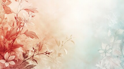 A background cover with soft, floral designs in pastel tones, ideal for a gentle and romantic feel, copy space, High quality, + --ar 16:9 --v 6.1 Job ID: 38054df1-b33d-4912-85a9-7cafd020ee42