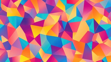 Obraz premium A mix of bright colors and geometric polygons creates a vibrant abstract pattern, perfect for designs needing a lively background.