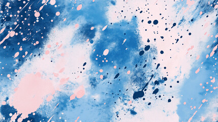 Obraz premium dynamic dusty blue and blush paint splatter art